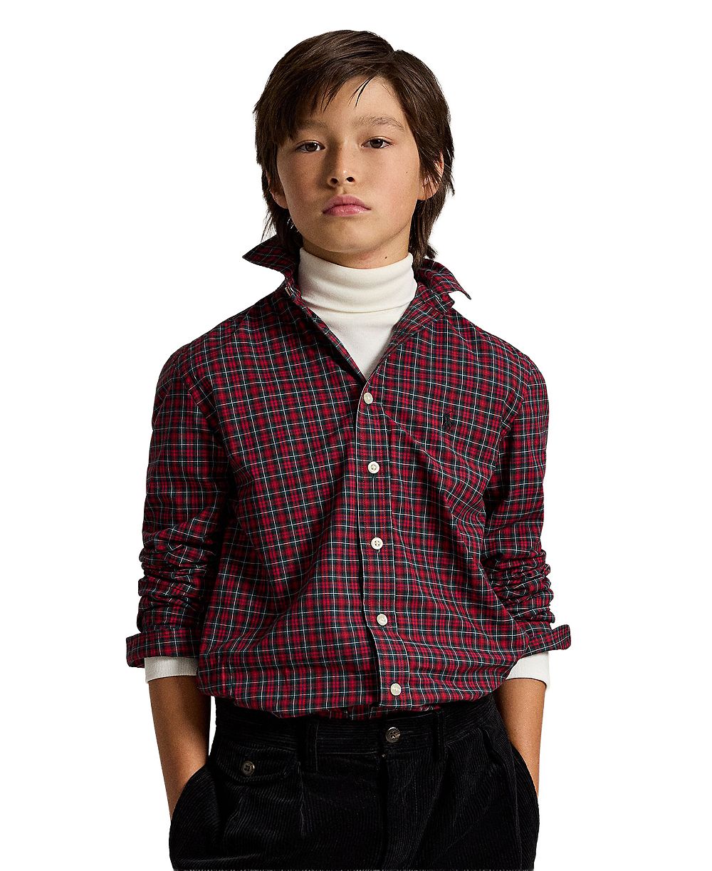 Polo Ralph Lauren Boys' 8-20 Plaid Long-Sleeve Cotton Poplin Shirt