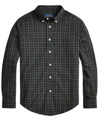 Polo Ralph Lauren мужская хлопковая рубашка из поплина в клетку для мальчиков 8-20