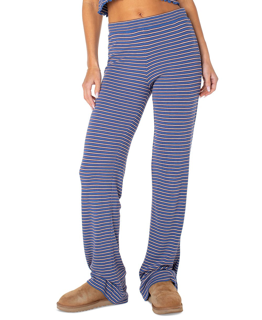 Roxy Women's Summer Fling Ribbed Wide-Leg Pull-On Pants