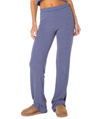 Roxy Women's Summer Fling Ribbed Wide-Leg Pull-On Pants