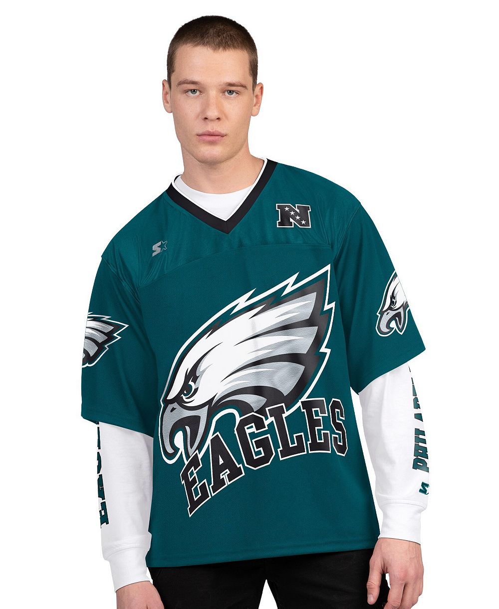 Starter Мужская Midnight Green/White Philadelphia Eagles Short Sleeve Long Sleeve T-Shirt