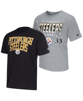 Starter Men's 2-pack Black/Gray Pittsburgh Steelers Logo T-Shirt