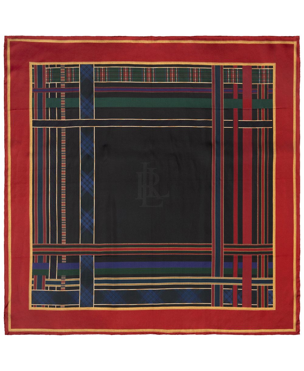 Lauren Ralph Lauren Logo Ribbon Border Square Scarf