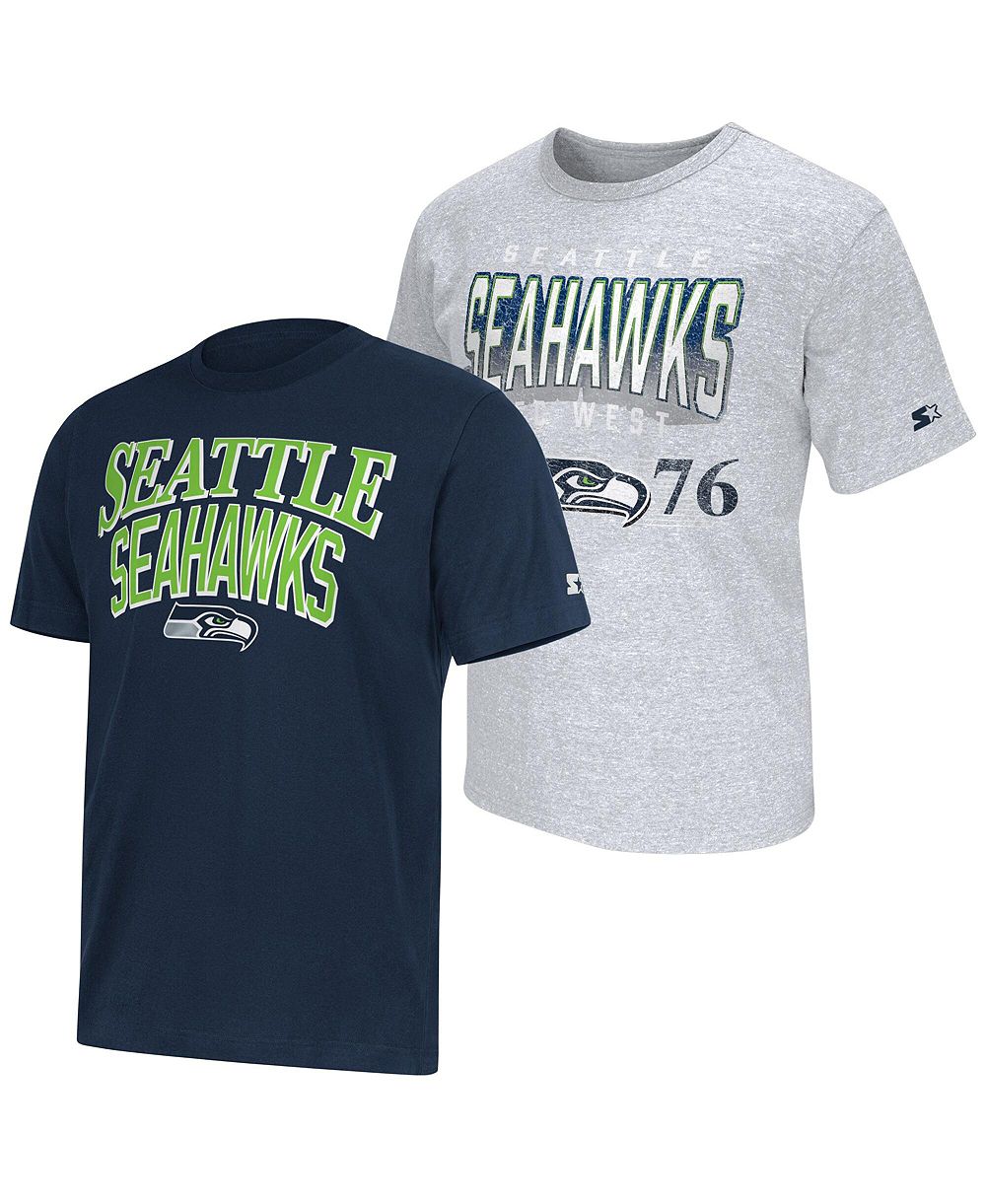 Мужская футболка Starter 2-pack College Navy/Gray Seattle Seahawks Logo