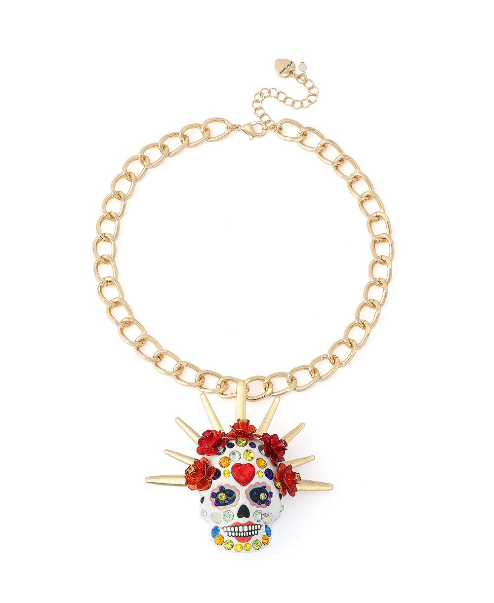 Betsey Johnson кулон Sugar Skull Bride из искусственного камня