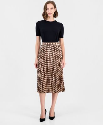 Женская миди-юбка T Tahari Pleated A-Line