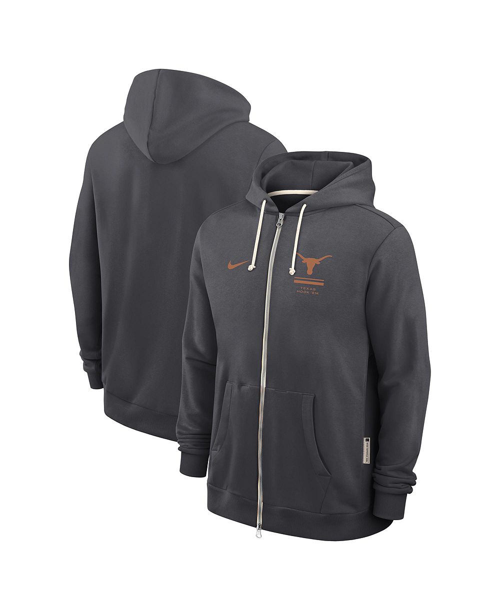 Мужское худи Nike Anthracite Texas Longhorns 2026 Sideline Standard Issue Dri-FIT Full-Zip