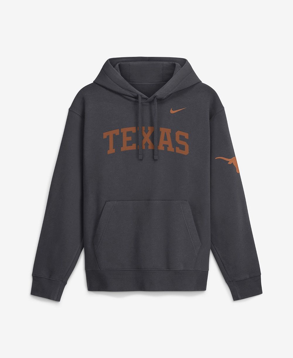 Nike Men's Anthracite Texas Longhorns 2026 Sideline Club Fleece Hoodie
