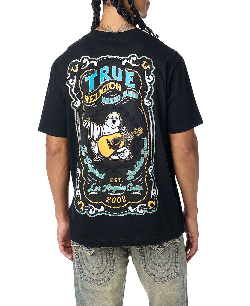True Religion Men's Buddha Motif Graphic Embroidered T-Shirt