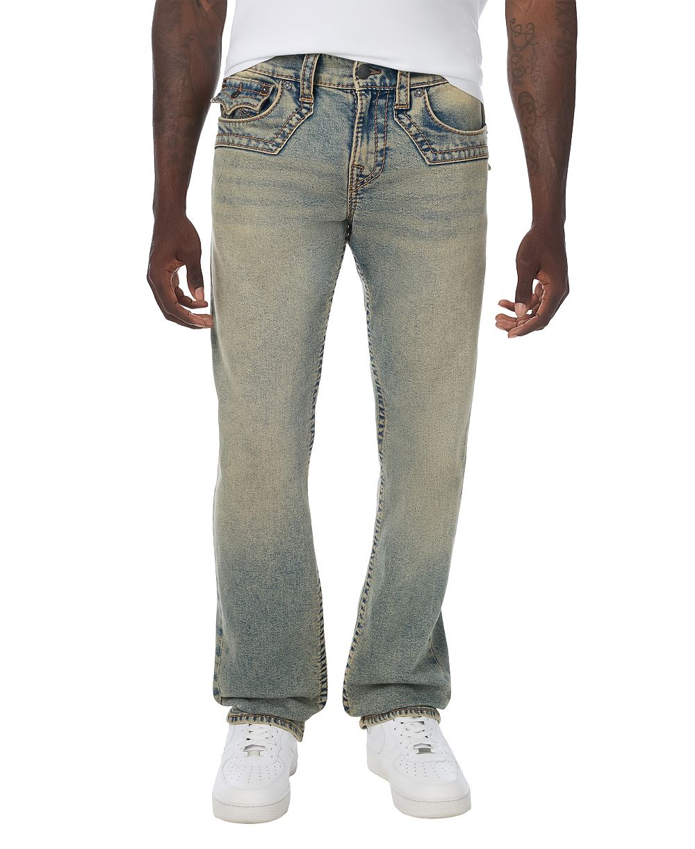 True Religion Men's Ricky Big T Jimmy Flap Straight-Leg Western-Inspired Denim Jeans