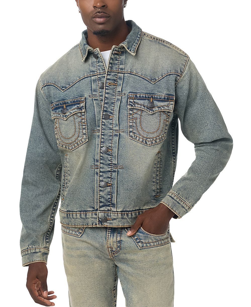 Мужская джинсовая куртка True Religion Jimmy Big T оверсайз в западном стиле