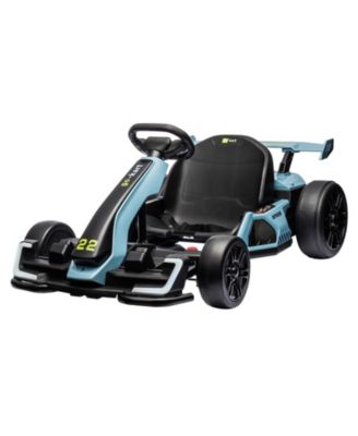 homfan 24V Dual-Motor Adjustable Seat Go Kart, 110 lbs Capacity, Ages 6-12