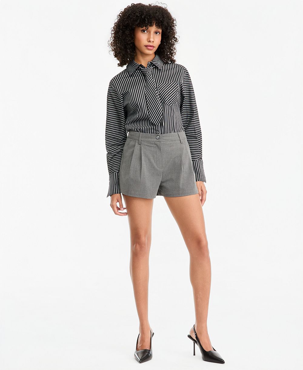 Bar III Women's Pleated High-Waisted Shorts, Macy's Exclusive