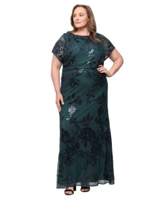 Вечернее платье SL Fashions большого размера с цветочным принтом и пайетками