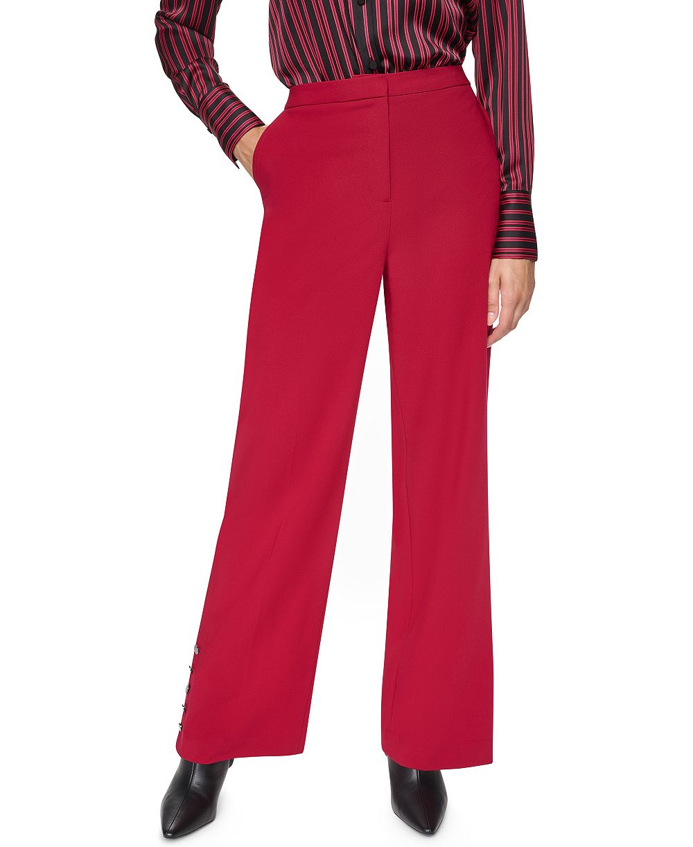 DKNY классические брюки с высокой талией и широкими штанинами, Petite