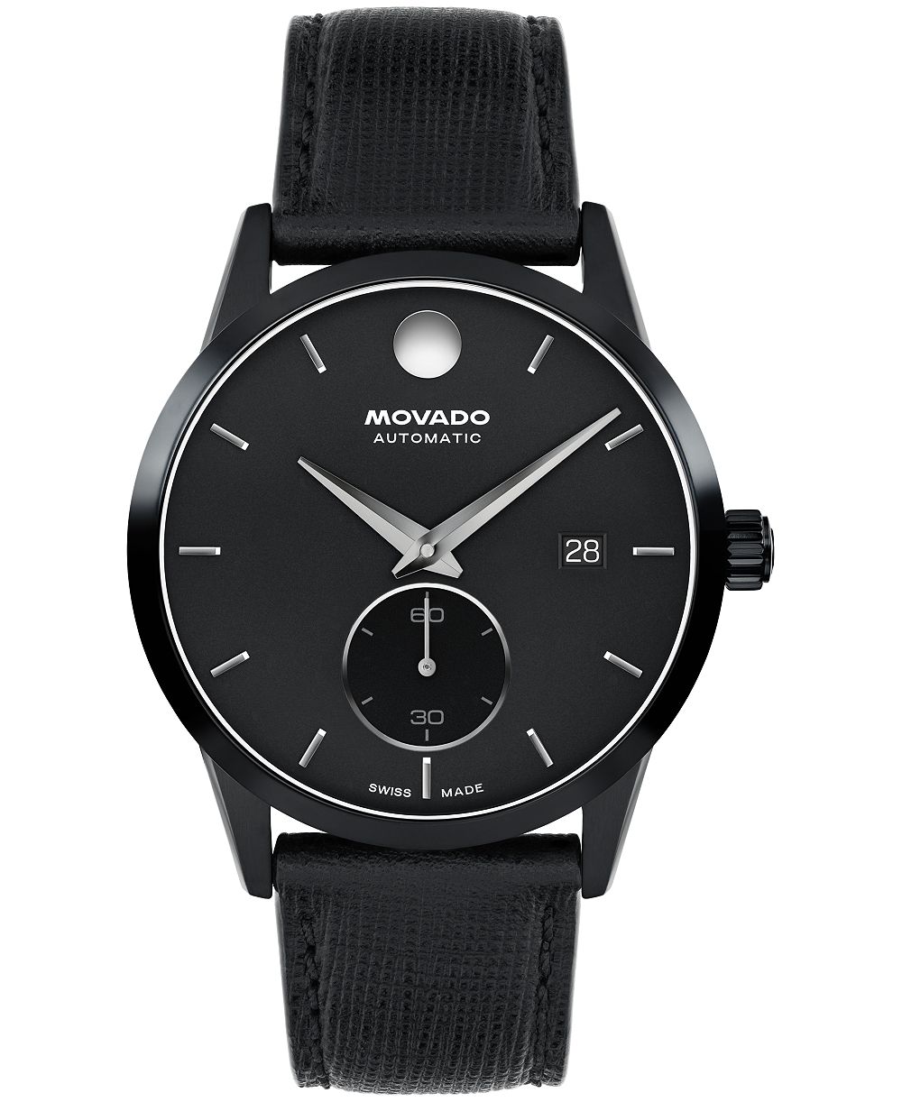 Мужские часы Movado Museum Taga Swiss Automatic Black Leather 40mm