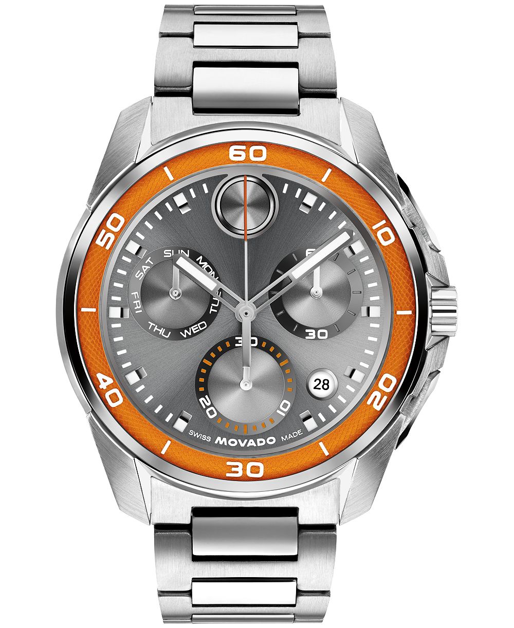 Мужские часы Movado Bold Verso S швейцарские кварцевые хронографы из нержавеющей стали 44 мм