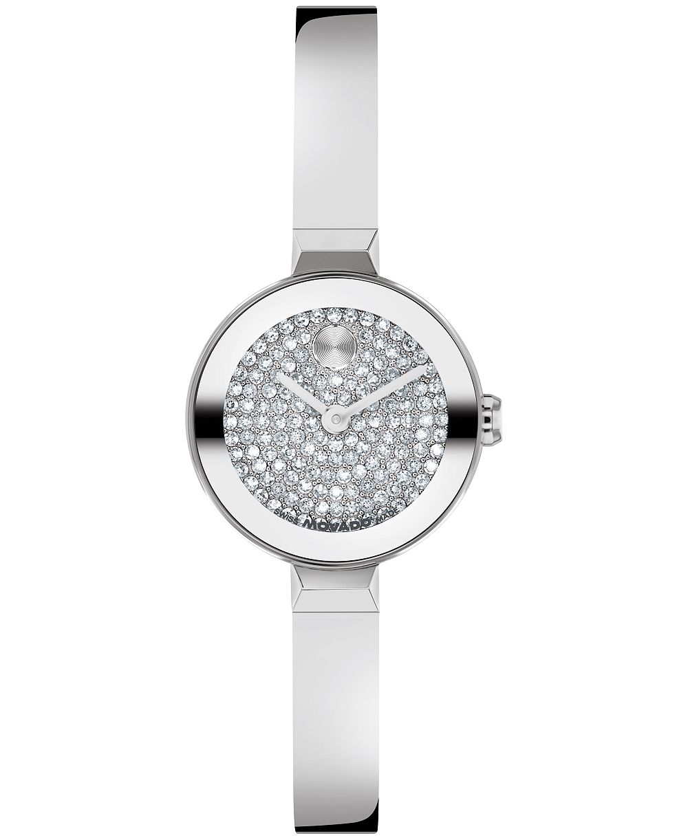 Женские стальные кварцевые часы Movado Bold Bangle Mini, 22.50mm