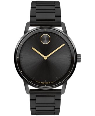 Movado Men's Bold Echo Swiss Quartz Ionic Plated Black Stainless Steel Watch 40mm