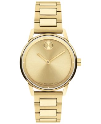 Женские наручные часы Movado Bold Echo из стали с золотым покрытием, 30mm