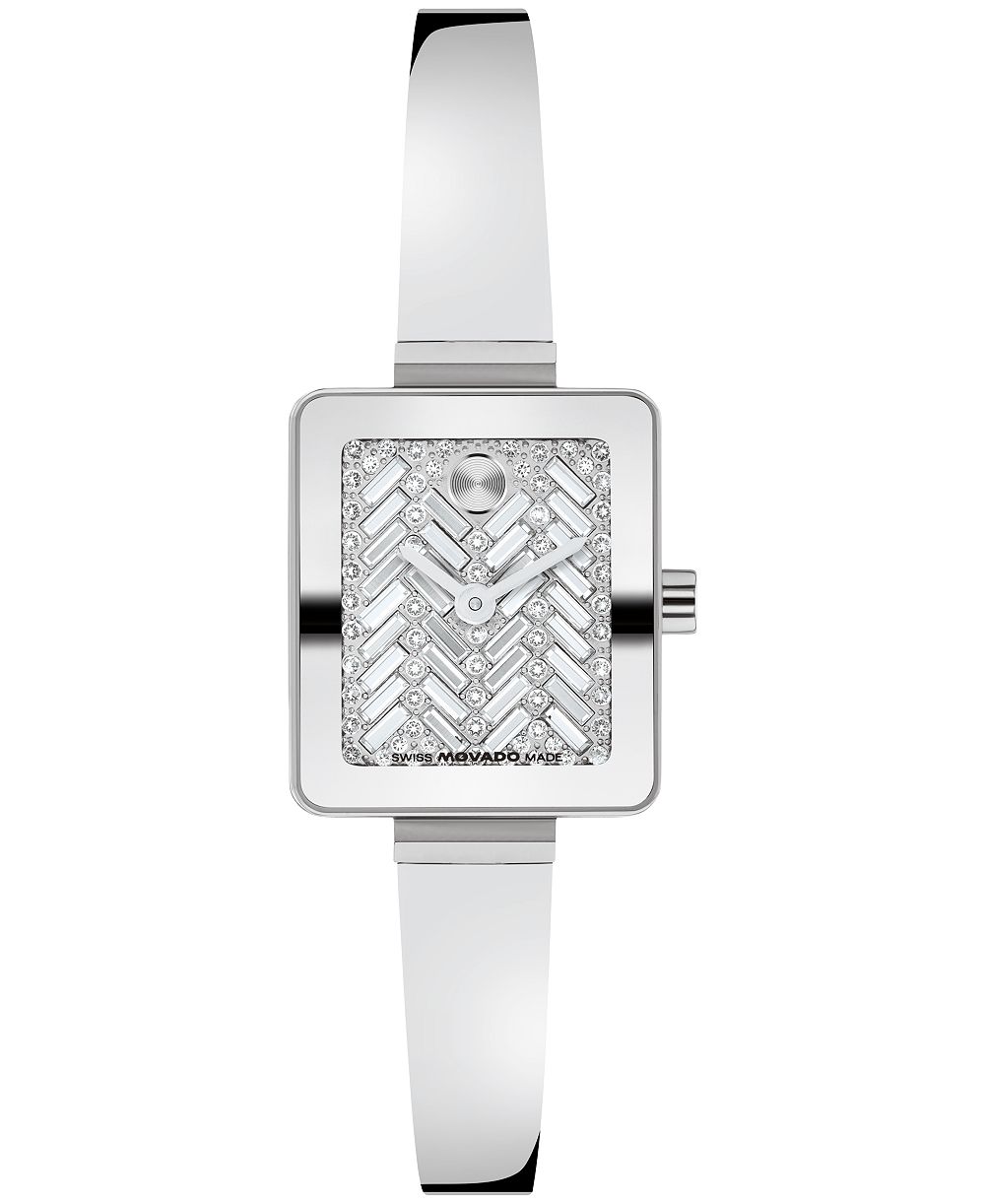 Movado Women's Bold Tank Mini Bangle Swiss Quartz Stainless Steel Watch 20mm x 23mm
