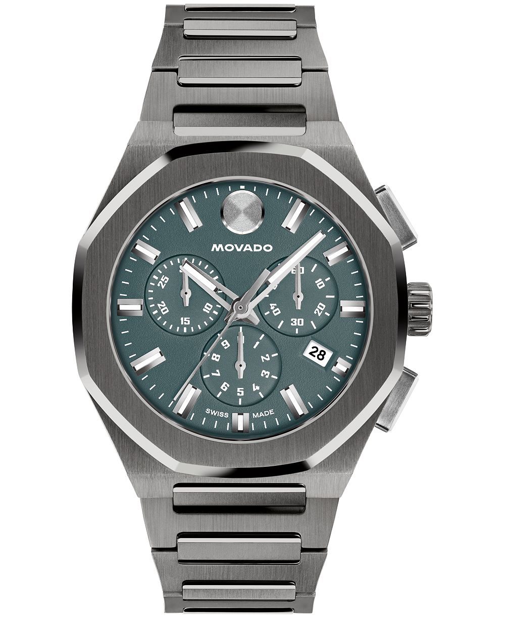 Movado мужские швейцарские кварцевые хронографы Centurion с серым PVD-покрытием, 40 мм
