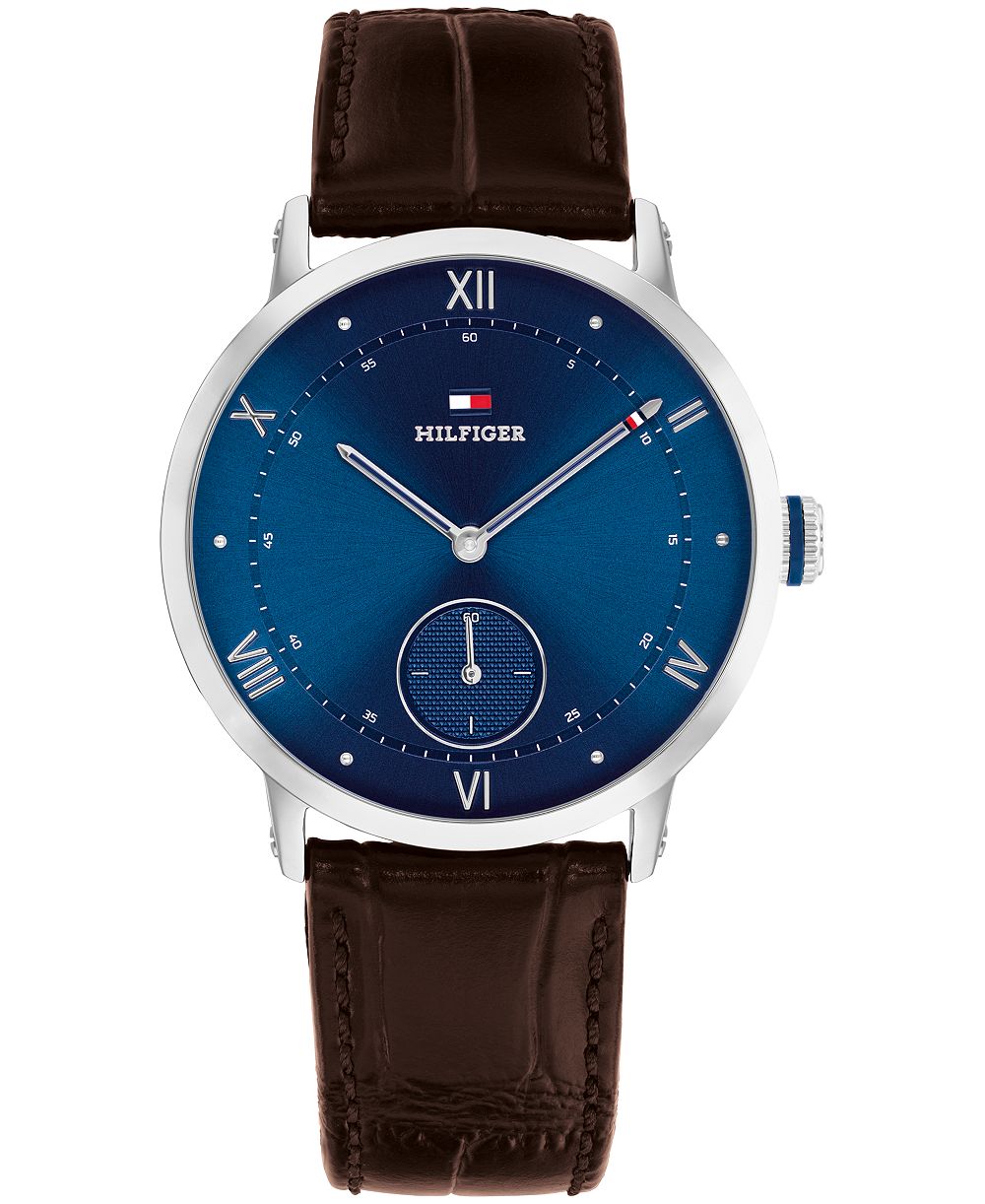 Tommy Hilfiger Men's Quartz Brown Leather Strap Watch 38mm