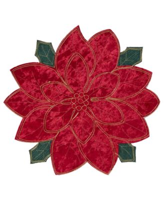 Elrene Holiday Poinsettia Figural Placemat, 15" x 15"