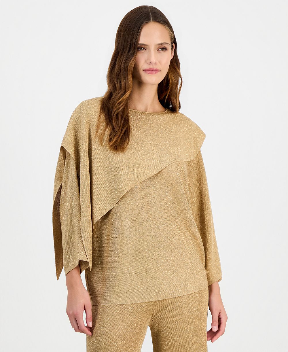 Anne Klein Women's Boat Neck Cape Sweater