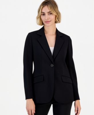 Anne Klein Women's One-Button Flap-Pocket Blazer