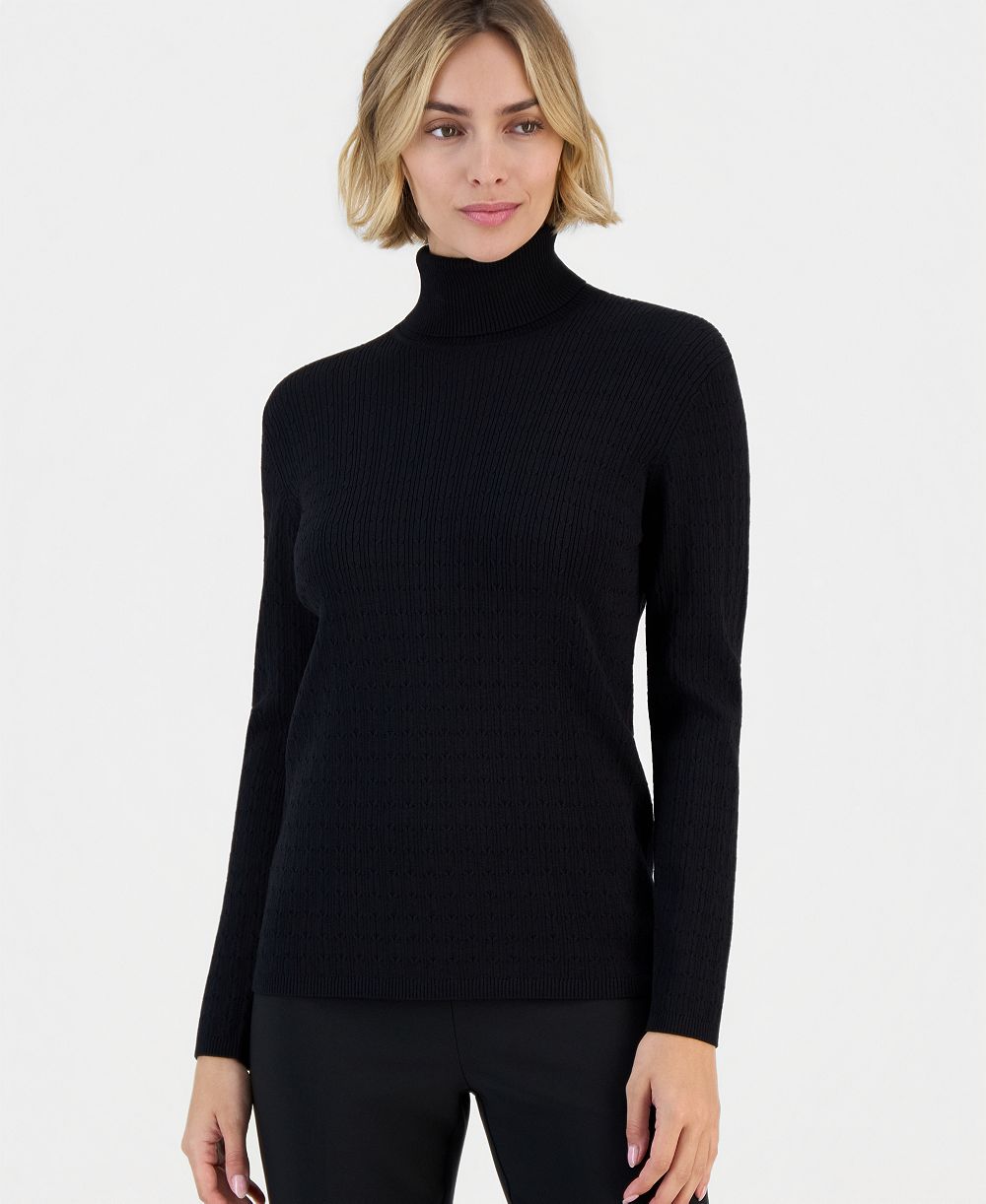 Anne Klein Women's Cable-Knit Turtleneck Sweater