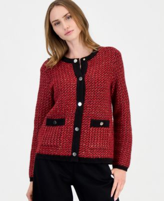 Anne Klein Women's Lurex Bouclé Cardigan