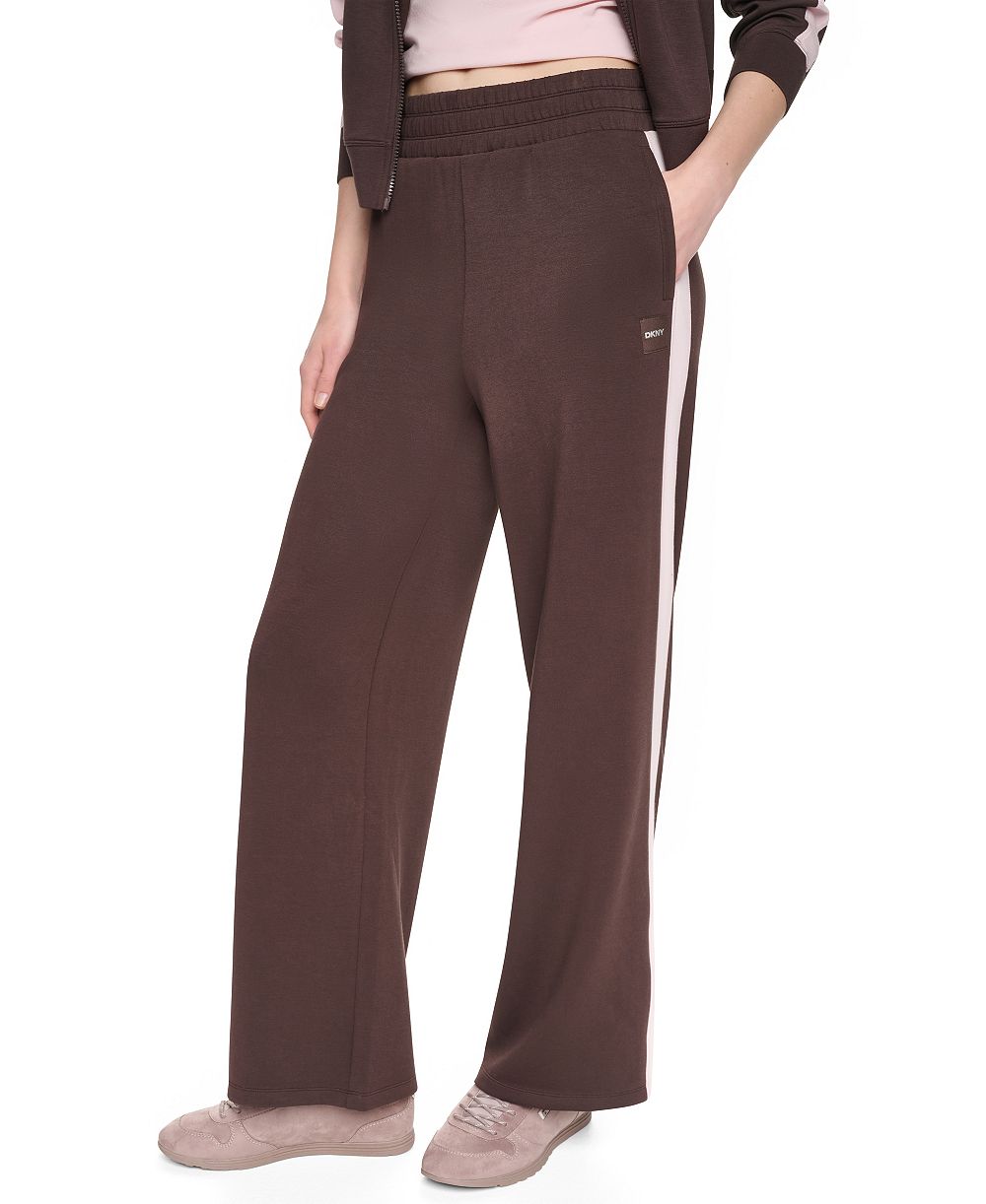 DKNY Sport Women's High-Rise Modified Wide-Leg Side-Stripe Pants
