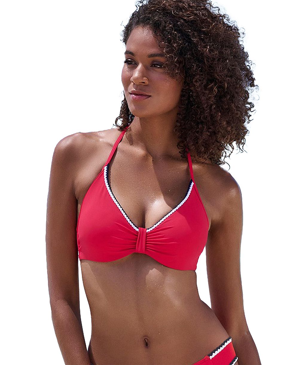 LASCANA Women's Contrast Trim Underwire Bikini Top