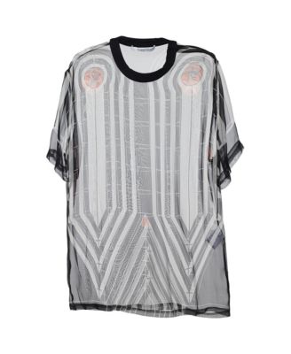 Pre-Owned Givenchy Women's Sheer Silk Geometric Print T-Shirt Blouse