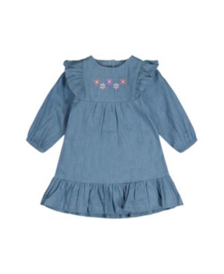 Deux par Deux Детское платье из шамбре для девочек (3M-24M)
