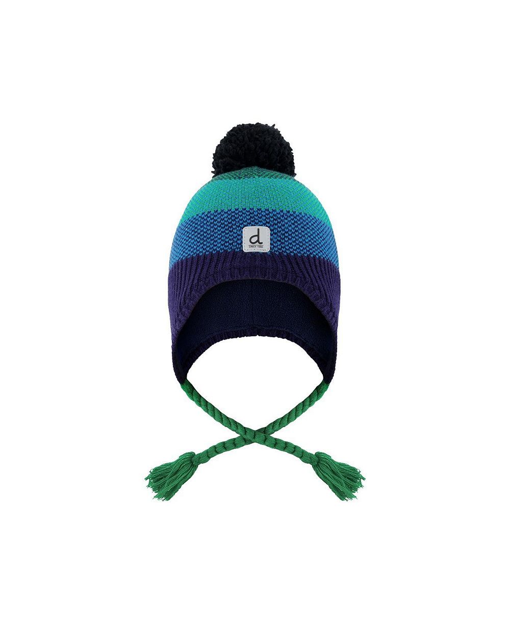 Зимняя вязаная шапка Deux par Deux Little and Big Boy 5 - 14 Peruvian Knit with Pompom
