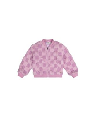 Deux par Deux Little and Big Girl's (6-12) Faux Fur Jacquard Bomber Jacket