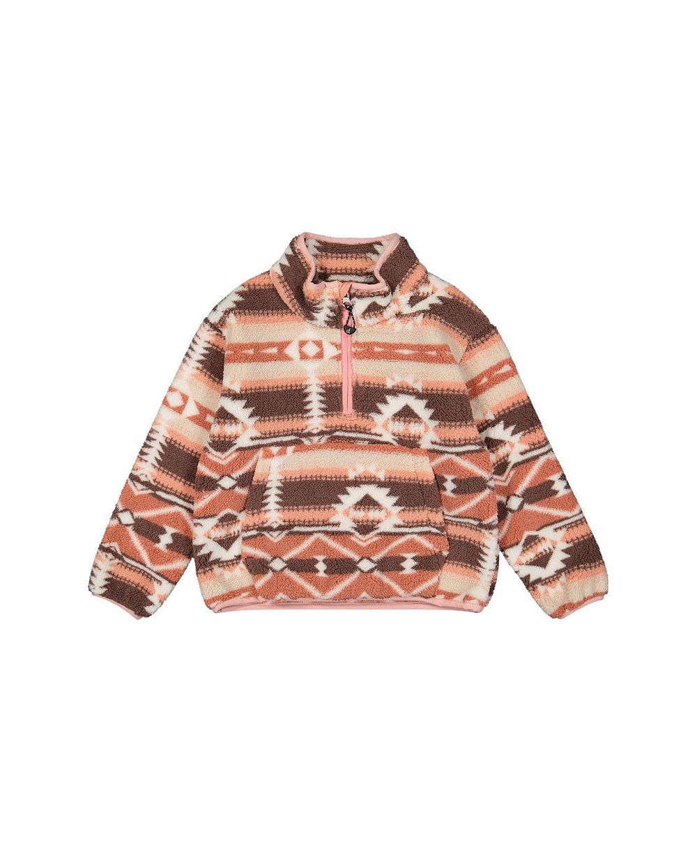 Deux par Deux Toddler Girls (2-5)Mid-Season Plush Pullover Jacket Aztec