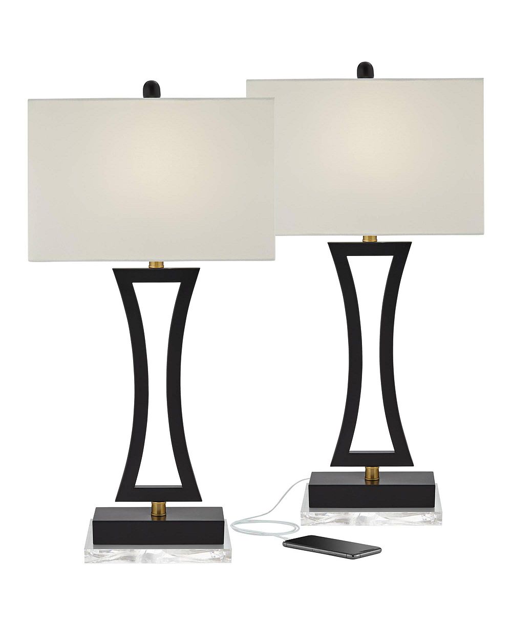 Набор из 2 настольных ламп 360 Lighting Roxie с USB-портом