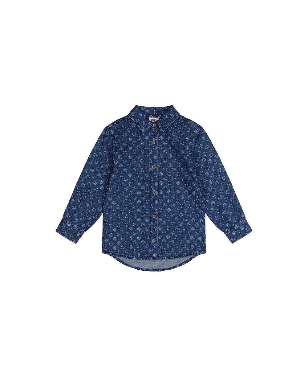 Deux par Deux рубашка Chambray с принтом Smiley для малышей (2T-5T)