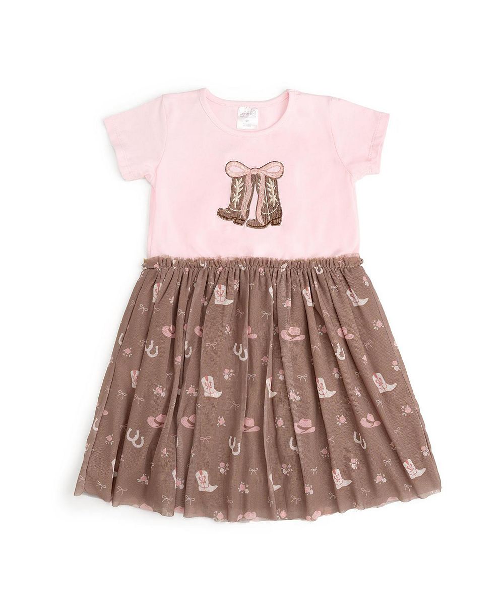 Тюту-платье Sweet Wink Howdy Darling Western с коротким рукавом для малышек (2T-4T)