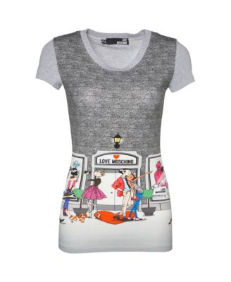 Хлопковая футболка Love Moschino Women's Boutique Scene с графическим принтом