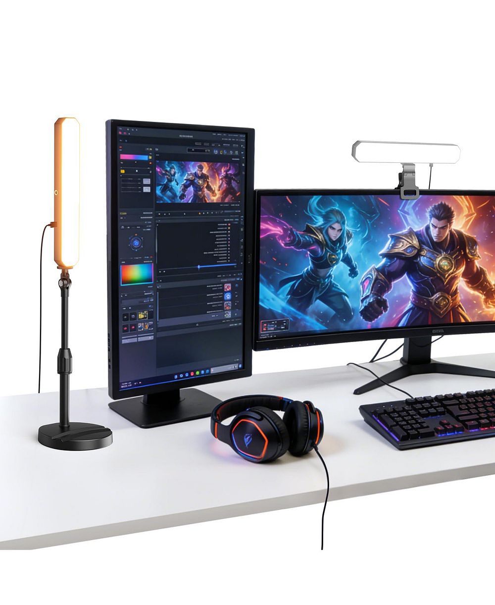 Neewer Basics L10 Two-Light Desktop LED Kit with Stand and Monitor Clamps