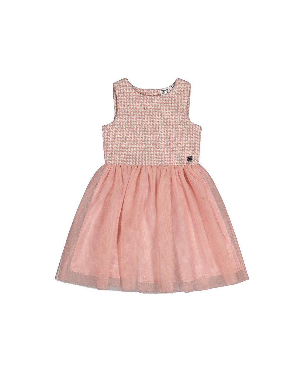 Deux par Deux Little and Big Girl 6-14 Bi-Material Sleeveless Dress Houndstooth