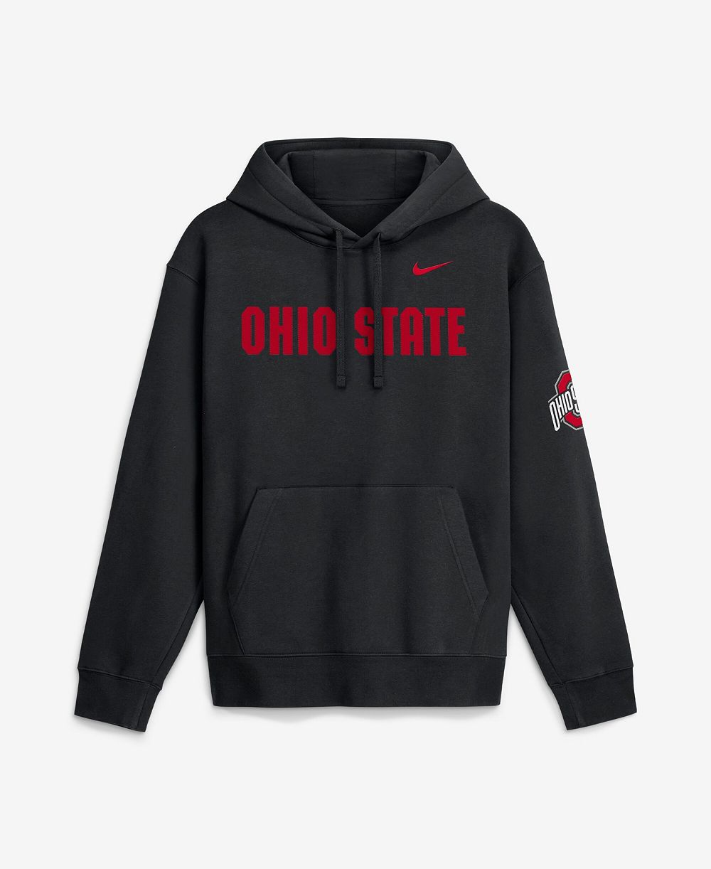 Мужской свитшот Nike Black Ohio State Buckeyes 2026 Sideline Club Fleece Hoodie