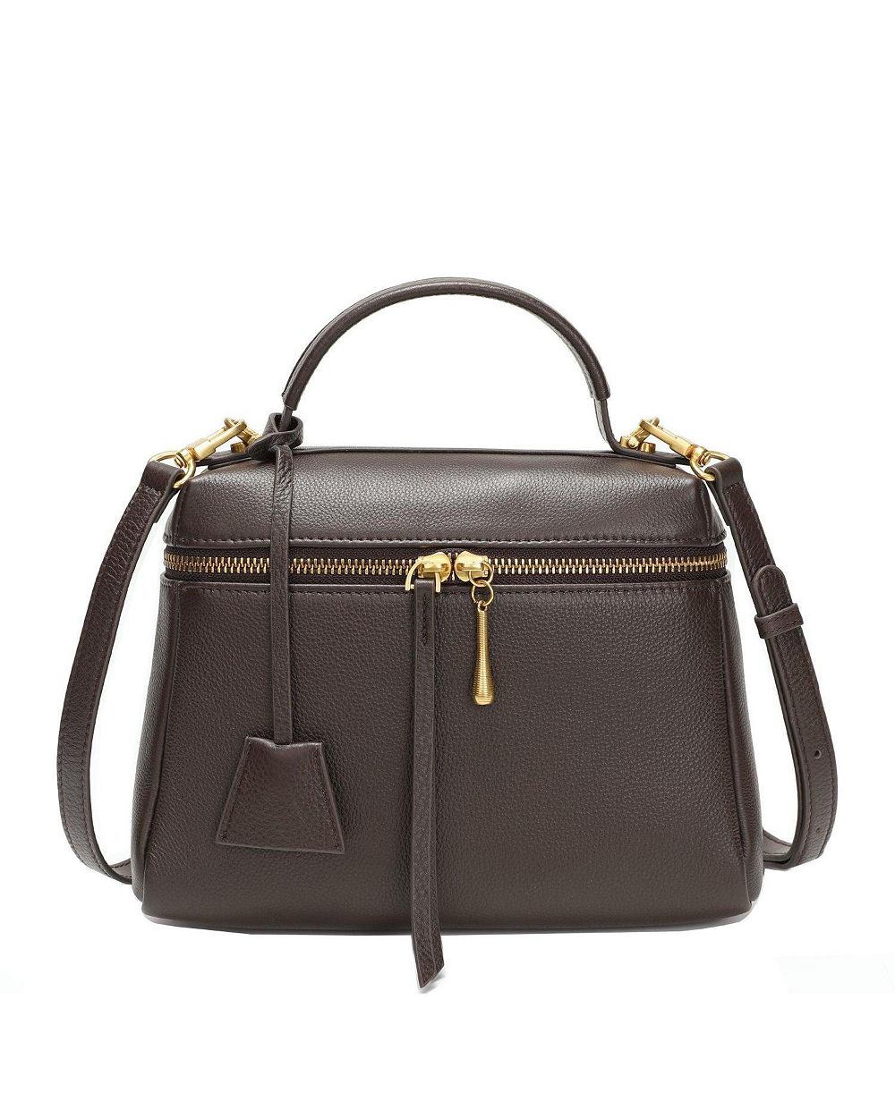 SUSU Women's Arden Pebbled Leather Top Handle Satchel Bag Minimalist Convertible Small Crossbody Purse