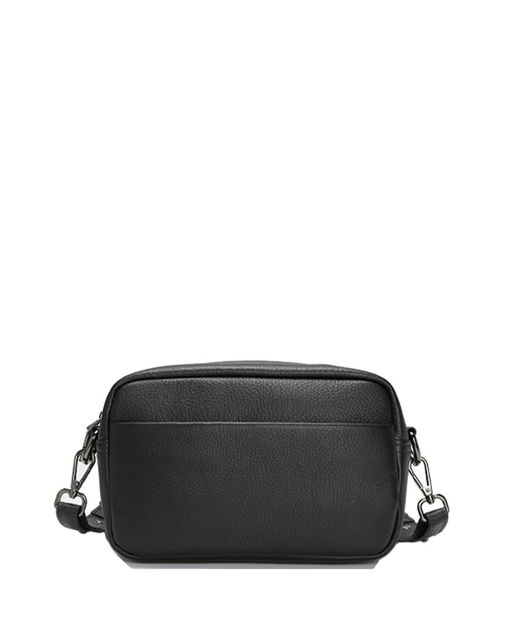 SUSU Avery Pebble Leather Camera Bag Structured Crossbody Purse with Wide Strap