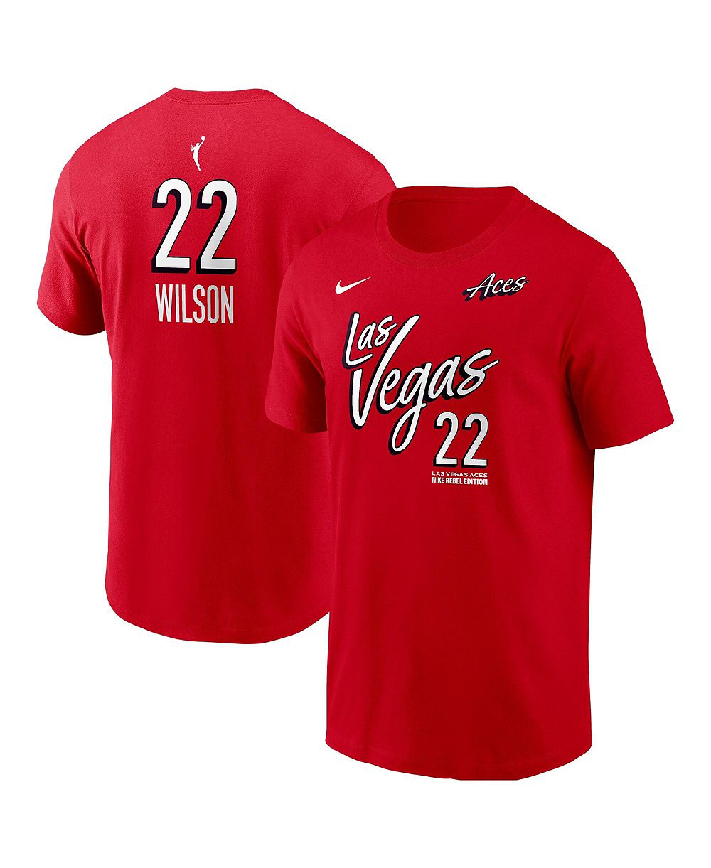 Nike Мужская футболка A'ja Wilson Las Vegas Aces Name & Number Rebel Edition Red