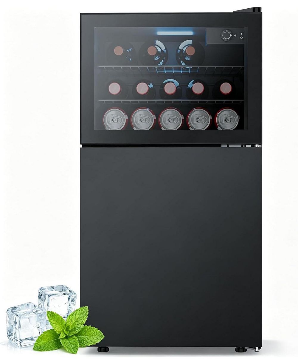 Cowsar 2.6 Cu.Ft Mini Fridge с Freezer, Compact Reversible Door Cooler